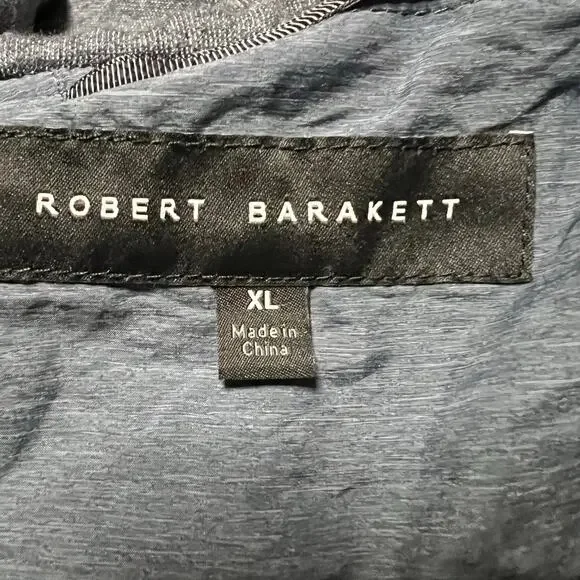 Robert Barakett Jacket Mens XL Navy Cowandame Mixed Media Quilted